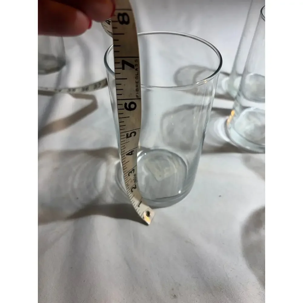Set of 9 Clear Glass Vases